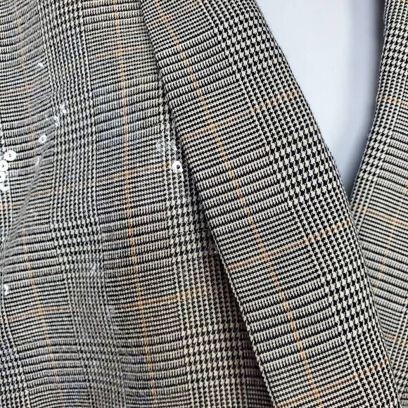 Maurices Women’s Plus 2X Sequin Plaid Open Front Blazer Jacket - Picture 3 of 8